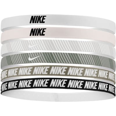 Nike Bedrukte Flex Classic Hoofdband (Set van 6) (Zachtroze/Lichtgrijs/Wit)