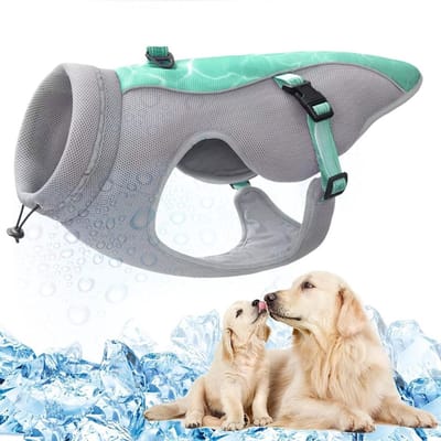 Famanu - Koelvest voor honden, reflecterende hondenkoeljas, veiligheid zonbestendige en verdampende moerastechnologie met verstelbare bandjes, koel comfortabel hondenjack voor klein/medium/grote