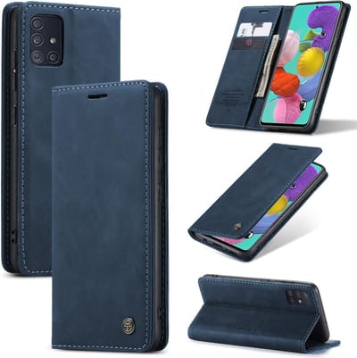 Casemania Hoesje Geschikt voor Samsung Galaxy S20 FE Navy Blue - Dunne Portemonnee Book Case - Slim Wallet Case met Pasjeshouder