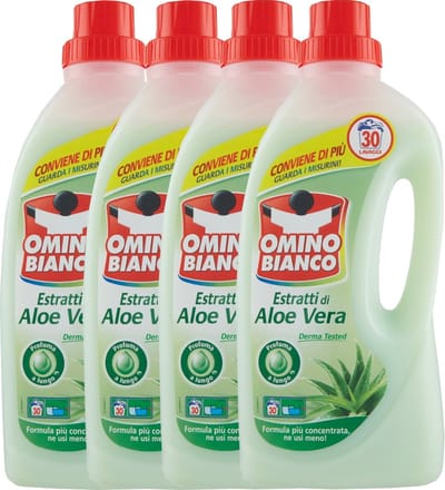 Omino Bianco Wasmiddel Aloë Vera 120 Wasbeurten - Voordeelverpakking - 4 x 1,5L