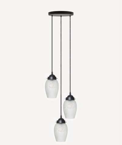 3 lichts hanglamp Flower yard Geëtst - Art Deco Trade