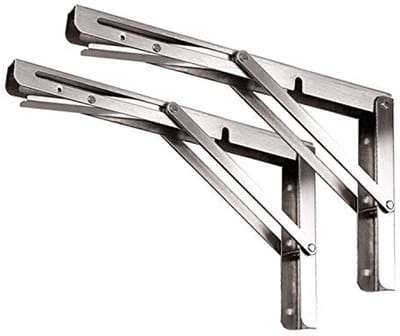 Opklapbare Plankdrager 25,4 cm - Heavy-duty Roestvrij Staal Wandsteun voor Ruimtebesparende DIY