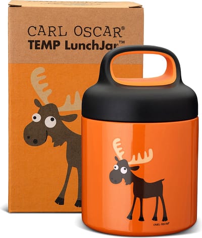 Carl Oscar TEMP LunchJar™ Thermosbeker Oranje- Rendier 0,3L- Dubbelwandig