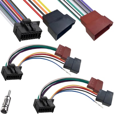 Dailygoody - ISO Radio Adapter - 16 Pin aansluiting - 2 Stuks - Car Radio Connector - Geschikt voor diverse auto-modellen - Eenvoudige installatie - H...