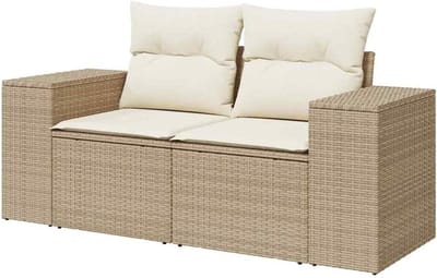 Tuinbank met kussens - Lounge bank - Buiten ontspannen - Met opbergruimte - 186 cm breed - Beige