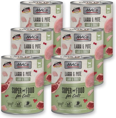 MAC's Kattenvoer Natvoer Blik - 95,8% Lam & Kalkoen - 6 x 800g