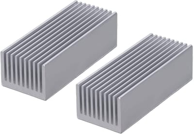 Aluminium Koelvinnen voor CPU en Voedingsbord - 2 Stuks Radiator voor Warmteafvoer 100x40x30mm