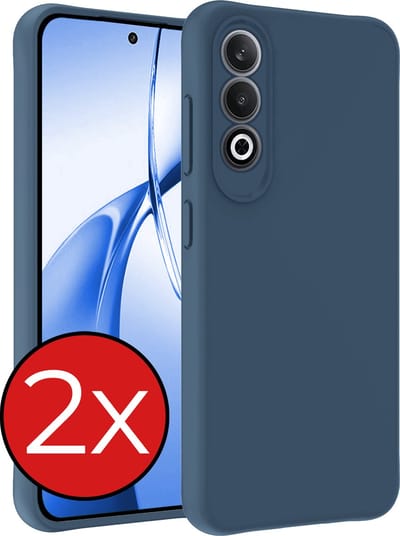 Hoesje - 2 Stuks - Geschikt voor OnePlus Nord CE4 - Sterk & Shockproof - Telefoonhoes - Back Cover - Case Siliconen - Telefoon Hoes - Donkerblauw