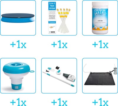 Zwembad Accessoirepakket voor Intex Easy Set Zwembad - 457x84 cm - Rond - Opblaasbaar - Met filterpomp - Intex - 28158GN - 6-delig