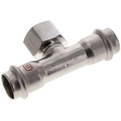 Tee Press Fitting - 22mm & Rp 3/4'' Persmof - RVS
