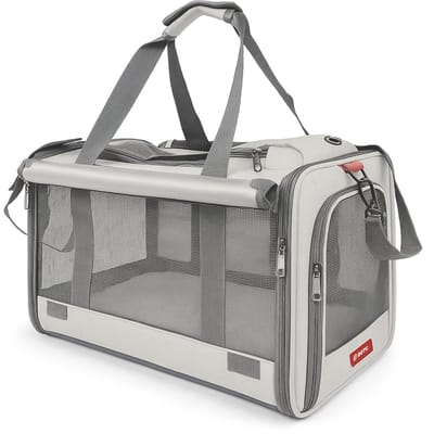 BOTC Draagtas Hond en Kat - Hondenrugzak - 45x28x27CM - Hondentas - Reistas - Kattentas - Geschikt Voor Vliegtuig - Licht wit