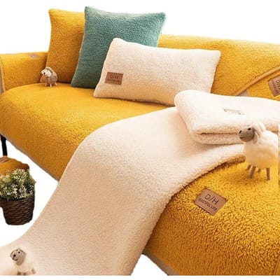 Wol Winter Verdikte Pluche Bankhoes Eenvoudig Vier Seizoenen Universele Rugleuning Handdoek Antislip All-Inclusive Hoes Doek Kussen 70x70cm 1pcs