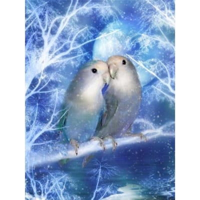 Diamant schilderij sneeuw twee adelaar volledige ronde diamant borduurwerk kruissteek strass mozaïek decor 20X30CM