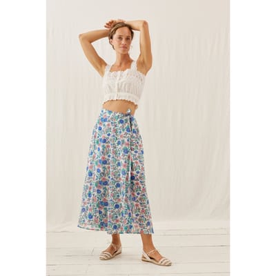 Louise Misha Skirt Lucia Blue Summer Meadow Größe: 34 | Midiröcke Outlet | Damen | Blau