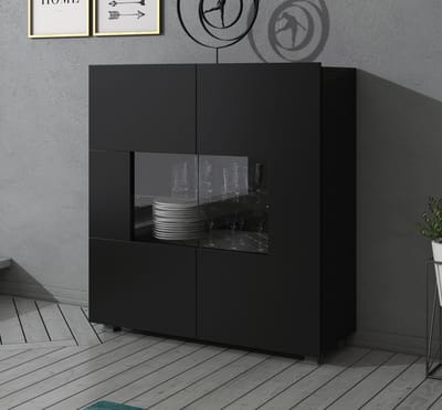 Meubella - Dressoir Calgary - Mat Zwart - 100 cm