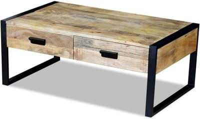 Salontafel met laden - Woonkamertafel bijzettafel - Opbergen en decoreren - Handgemaakt massief hout
