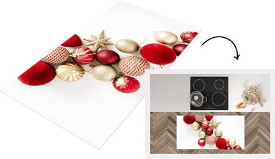 Keukenloper - Loper keuken - Winter - Kerstballen - Rood - 120x60 cm - Keukenloper vinyl