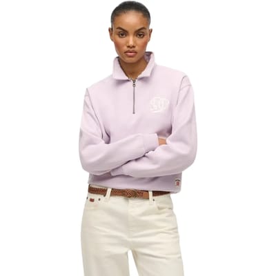 Superdry Sd &amp; co. Halve Rits met Kraag Purple Grootte: 42