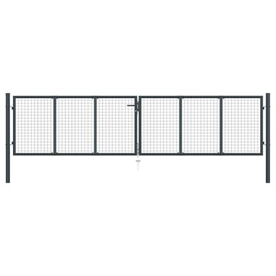 vidaXL - Tuinhek - van - gaas - gegalvaniseerd - staal - 400x100 - cm - grijs