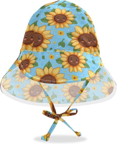 Zonnehoed Peuter - Zomer Hoed - Buiten Bescherming - UV 50 Plus - 48-56.9 cm - Zonnebloem Geel