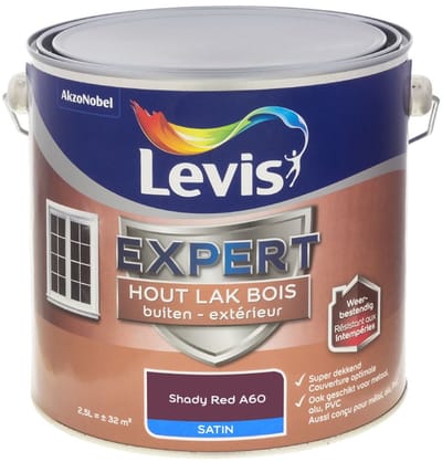 Levis - Expert Hout Lak Buiten Satin Mix - Shady Red A60 - Mengverf - 2,5 L