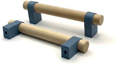 Home 3D ® - Handgrepen Blauw - 2 Stuks - Beukenhout – Gemaakt in Nederland – Inclusief Schroeven - Voor Keuken, Kast en Meubel