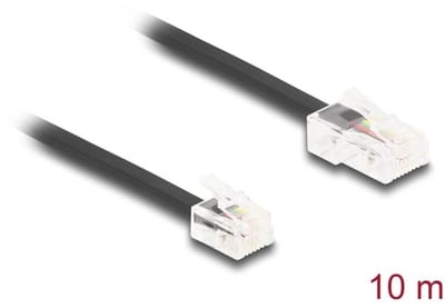 Delock Telephone Cable RJ45 plug to RJ11 plug black 10 m