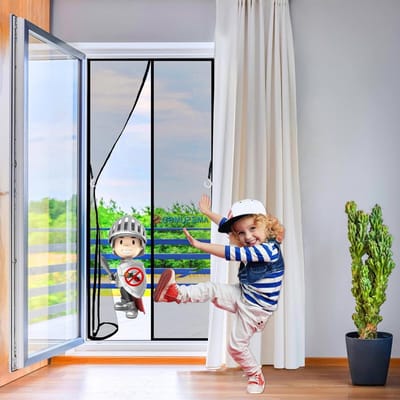 Magnetische Deurhor - Horren Deur Vliegendeur - Insecten Buiten Houden - Automatisch Sluitend - 75 x 185 cm - Zwart