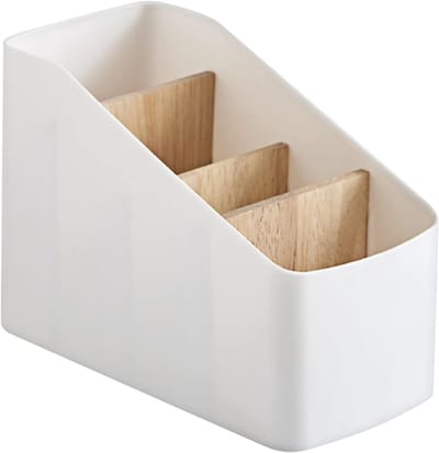 Multi-functionele Houten Opbergdoos voor Afstandsbedieningen met Verwijderbare Compartimenten en Organisator voor TV Accessoires