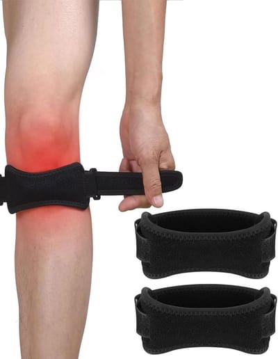 Kniebeschermers - Ondersteunende Bandages - Sport Blessure Preventie - Elastische Compressie Pad - 2 Stuks - Zwart