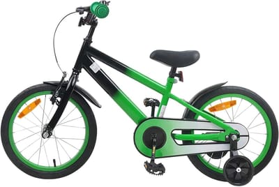 Kinderfiets - Loopfiets Mini Fietser - Buiten Fietsen - Sterk Stalen Frame - 16 Inch - Groen Zwart