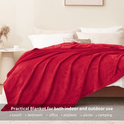 Dailygoods- Fleece Deken 220 x 240 cm - Zachte Warme Deken - Ademend Lichtgewicht - Geschikt voor Binnen/Buiten - Premium Fleece 260 GSM - Woondeken