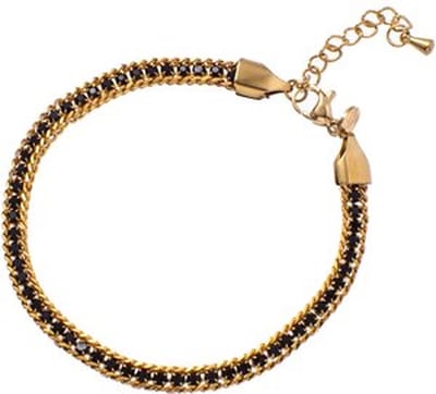 Go Dutch Label Armband (Sieraad) rhodium stenen Zwart