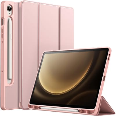 CaseMania Bookcase hoesje geschikt voor Samsung Galaxy Tab S10 Lite - Effen Roze - Kunstleer