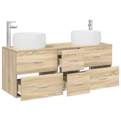 vidaXL - Badkamermeubel - Set - 3 - st - Sonoma - Eiken - 49,5 - x - 44,5 - x - 66 - cm