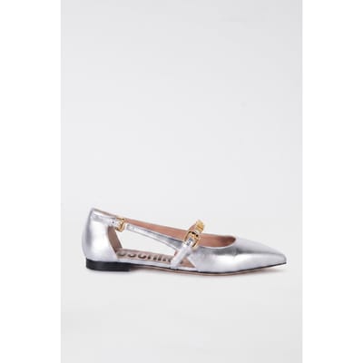 Moschino Goatskin Ballerina Silver Maat: 36 | Ballerina's Outlet | Dames | Zilver
