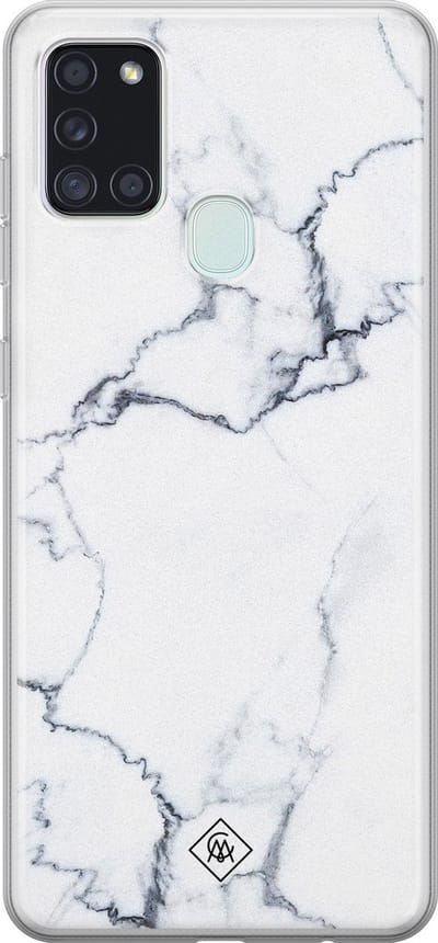 Casimoda® hoesje - Geschikt voor Samsung A21s - Marmer Grijs - Backcover - Siliconen/TPU - Multi
