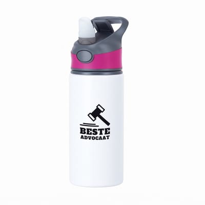 Hacebo® - beste advocaat waterfles met rietje roze - Beste advocaat - collega - cadeau - water fles - 650ML