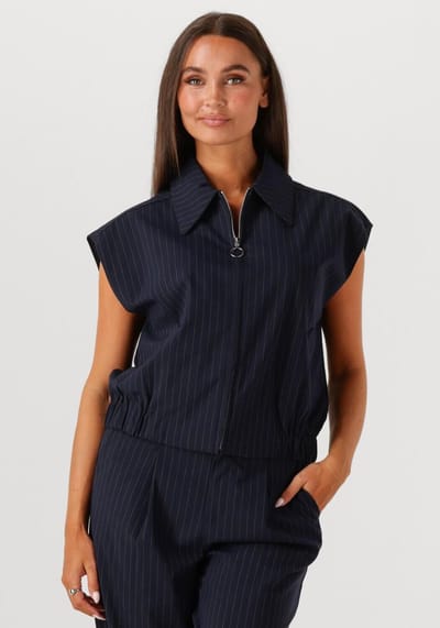 WITHBLACK Wblvalentina Striped Vest Truien & vesten Dames - Sweater - Hoodie - Vest- Donkerblauw - Maat XL