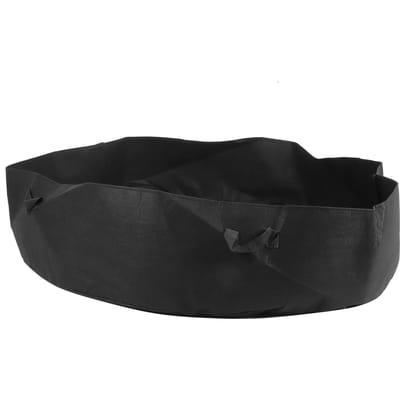 Ronde Plantzak met Handvat Tuinbed Groente Zaailing Kweekzak voor Thuis Zwart 130cmx30cm black