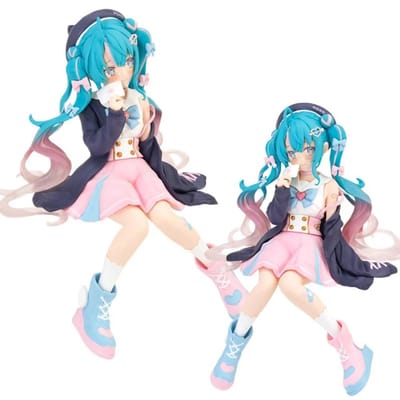 Nieuwe Hatsune Miku Anime figuur Roze sakura zittende positie PVC Actiefiguur model speelgoed decoratie verzamelcadeaus blue