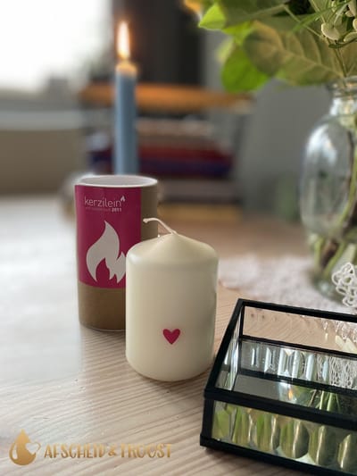 Kaars- Troostkaars - Cadeau - Liefdeskaars - Hartje Roze - Persoonlijke boodschap - Herinnering aan geliefde - Herdenkingskaars AF-TK24 -