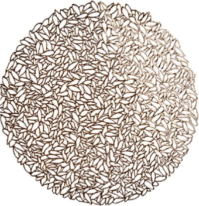 Krist+ Placemat - metallic koper - rond - D38 cm - kunststof - Voor o.a. Kerstmis/Bruiloft/Feest