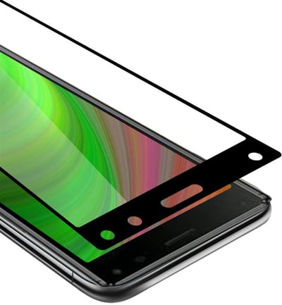 Cadorabo Screenprotector geschikt voor Sony Xperia 8 Volledig scherm pantserfolie Beschermfolie in TRANSPARANT met ZWART - Gehard (Tempered) display beschermglas in 9H hardheid met 3D Touch