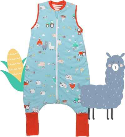 Kinderslaapzak met Voeten | 1 TOG | 100% Biologisch Katoen | Ideaal voor Kinderen 100-110 cm | Ademend en Veilig voor Lente en Zomer