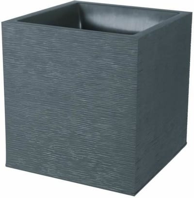 EDA Bloempot / plantenpot Graphit - kunststof - antraciet - 40 cm - dubbelwandig - binnen / buiten