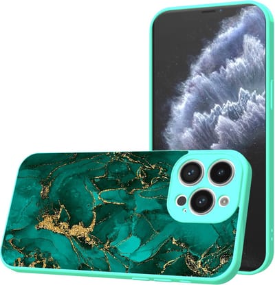 Smartphonica Telefoonhoesje Geschikt voor iPhone 11 Pro met Groen Goud Marmer opdruk - TPU Back Cover Case Green Gold Marble Design - Turquoise geschikt voor iPhone 11 Pro