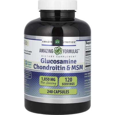 Amazing Nutrition, Glucosamine Chondroïtine et MSM, 1 850 mg, 240 gélules (925 mg par capsule)