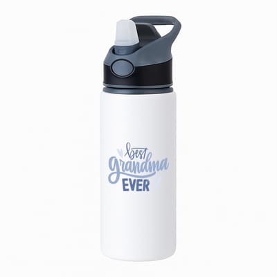 Hacebo® - Best grandma ever waterfles met rietje zwart - Oma - oma mama - Moederdag - cadeau - verjaardag - Oma - water fles - 650ML