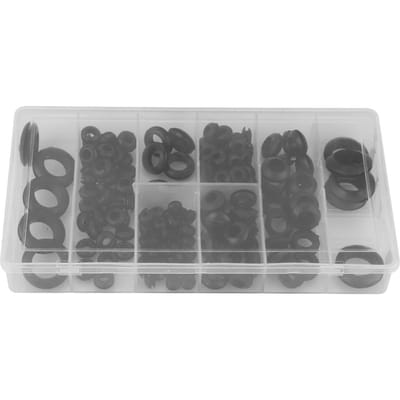 Boîte de 180 pièces Œillets en caoutchouc Assortiment de 8 tailles pour protéger fil câble tuyau